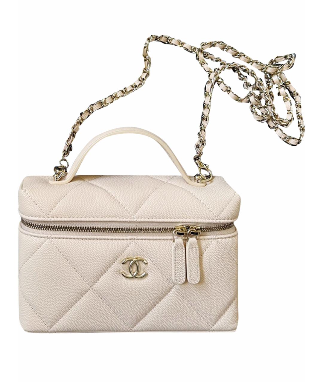 CHANEL Бежевая кожаная сумка через плечо, фото 1