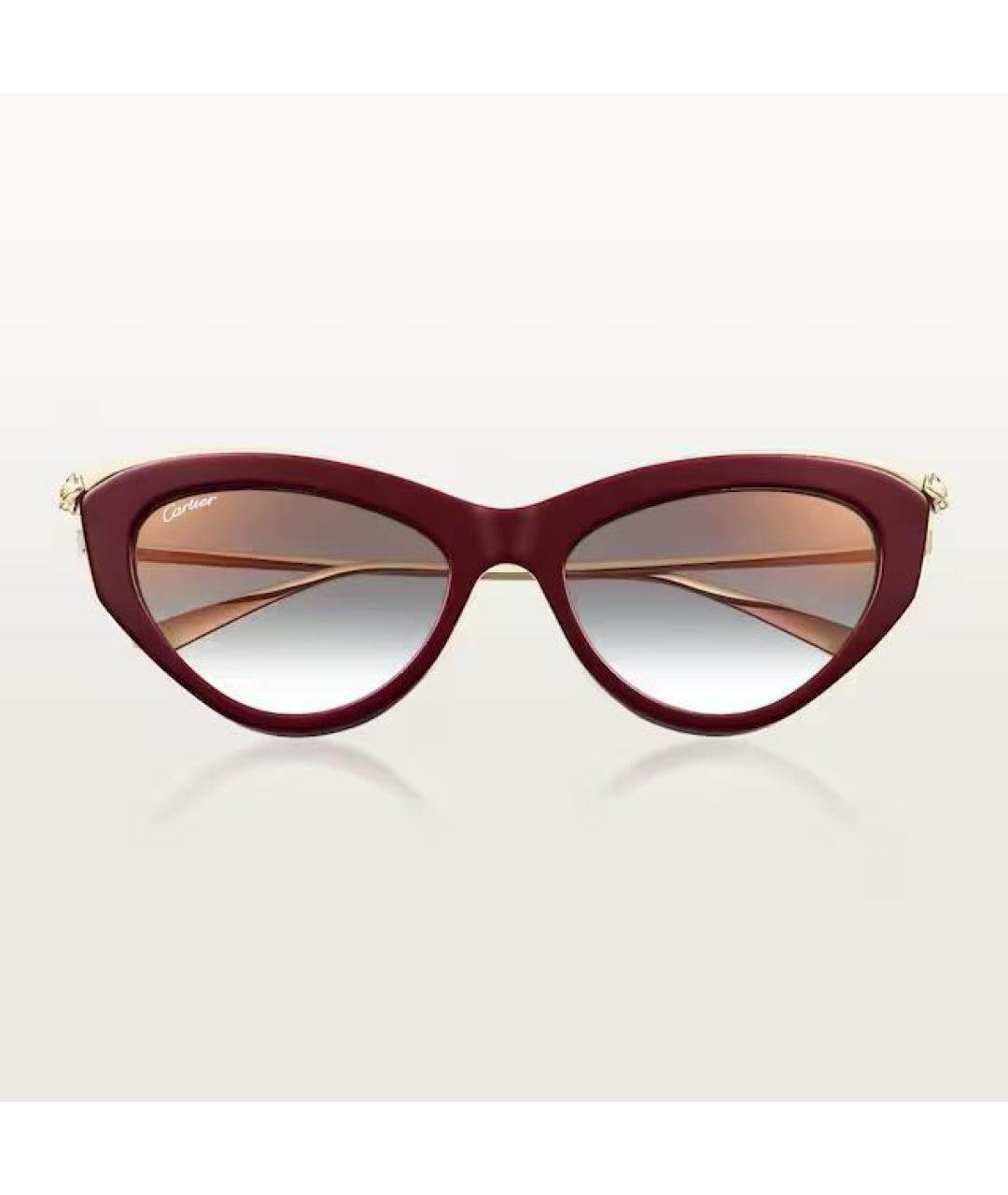 CARTIER Бордовые пластиковые солнцезащитные очки, фото 2