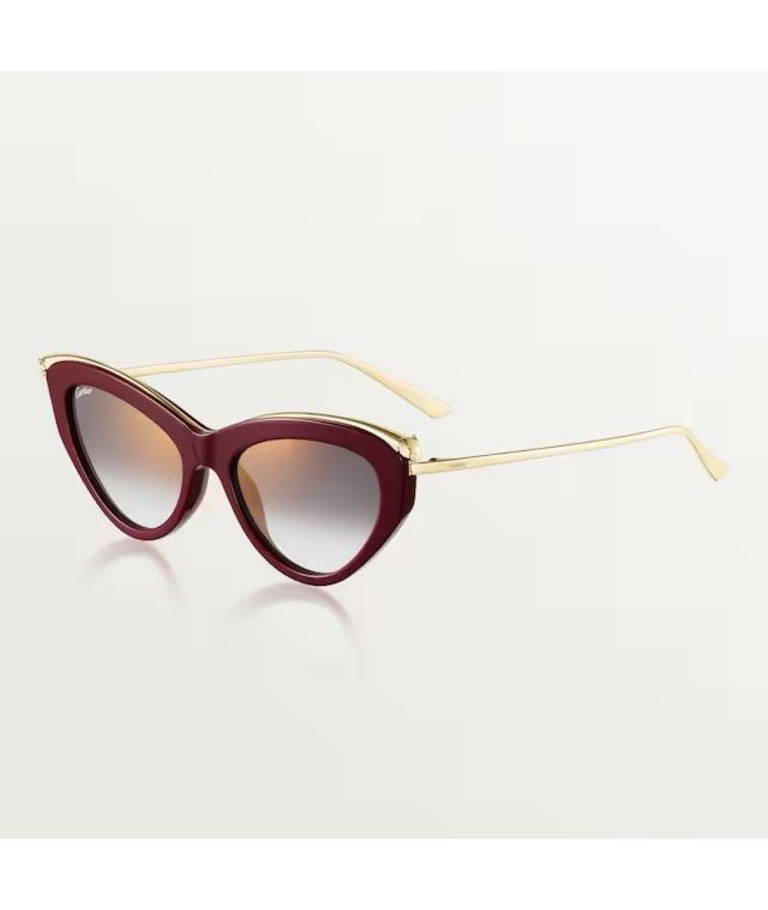 CARTIER Бордовые пластиковые солнцезащитные очки, фото 4