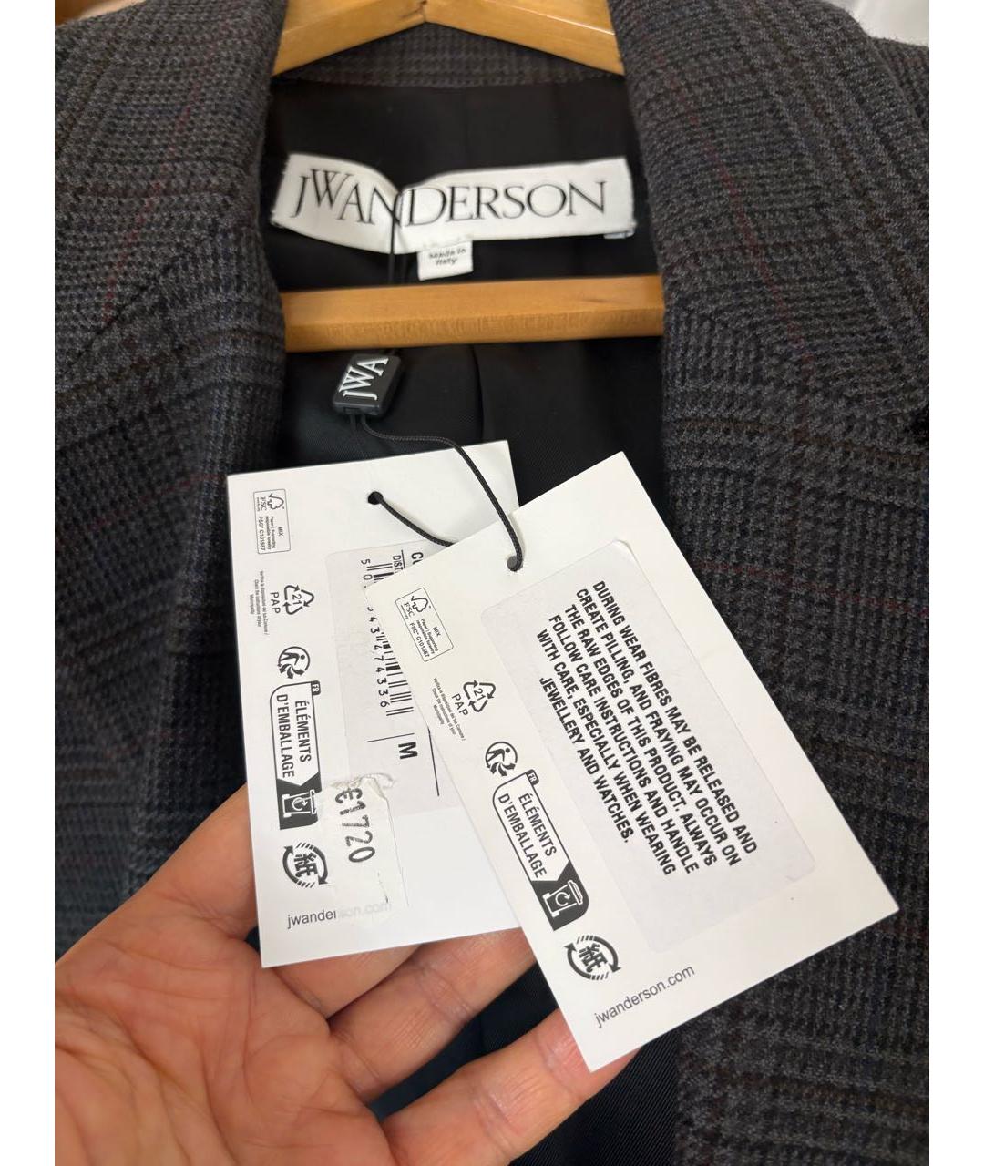 J.W.ANDERSON Серое шерстяное пальто, фото 5