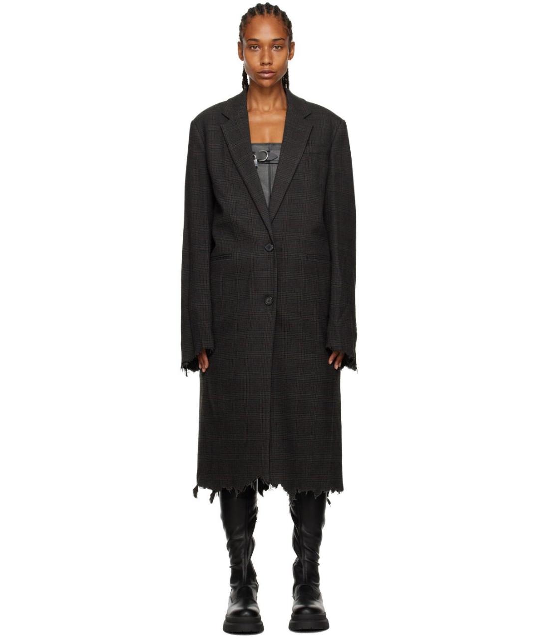 J.W.ANDERSON Серое шерстяное пальто, фото 2