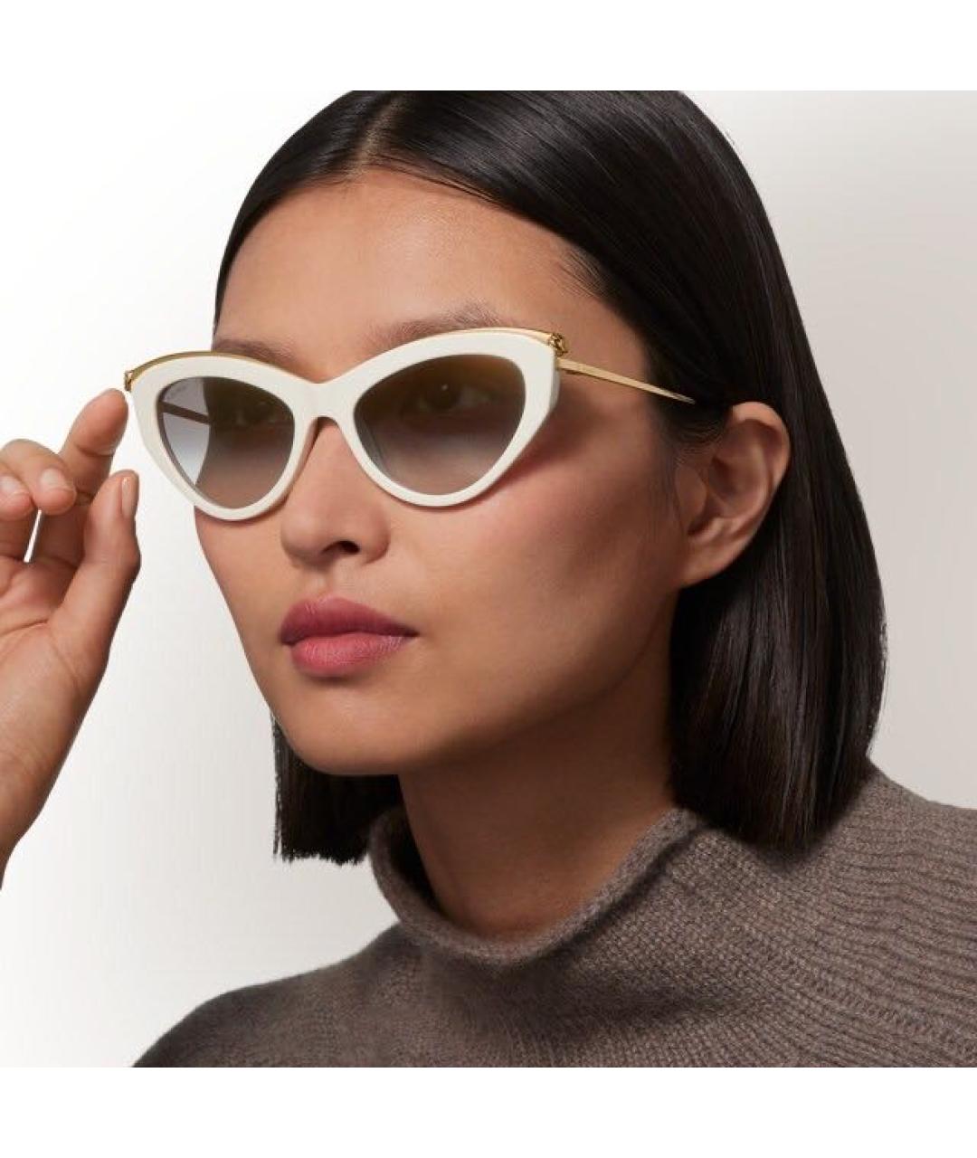 CARTIER Белые пластиковые солнцезащитные очки, фото 3