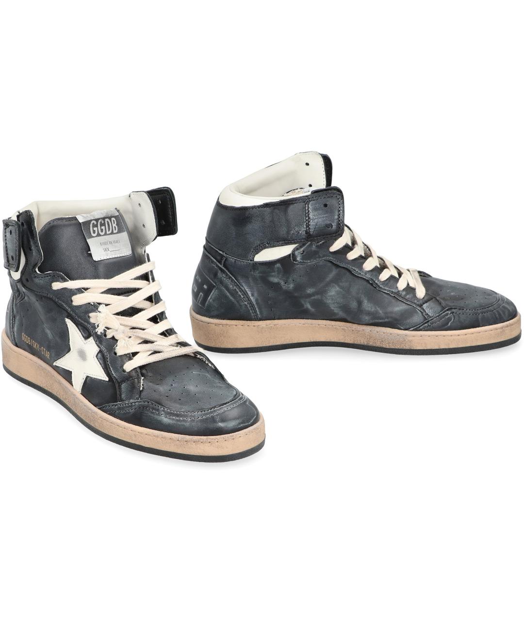 GOLDEN GOOSE DELUXE BRAND Черные замшевые высокие кроссовки / кеды, фото 3