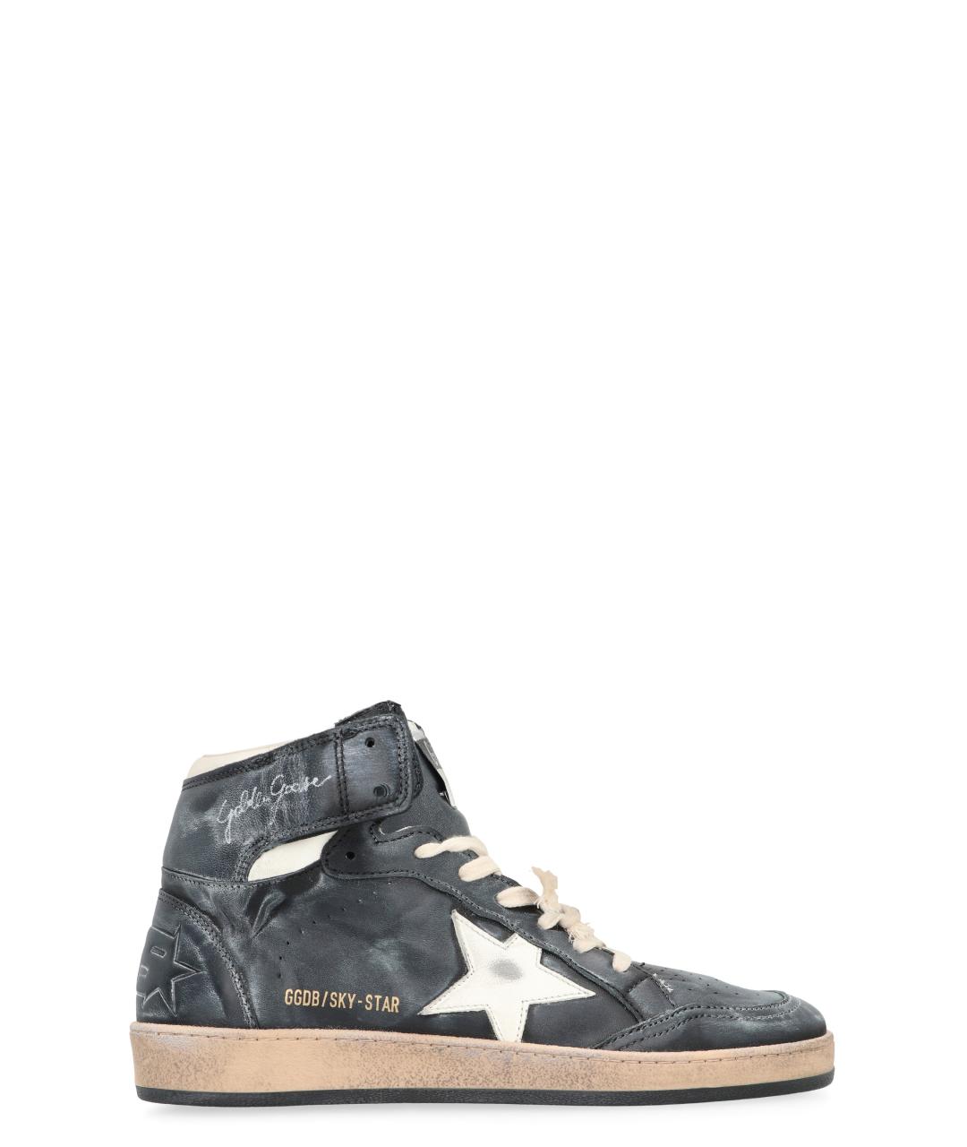 GOLDEN GOOSE DELUXE BRAND Черные замшевые высокие кроссовки / кеды, фото 1