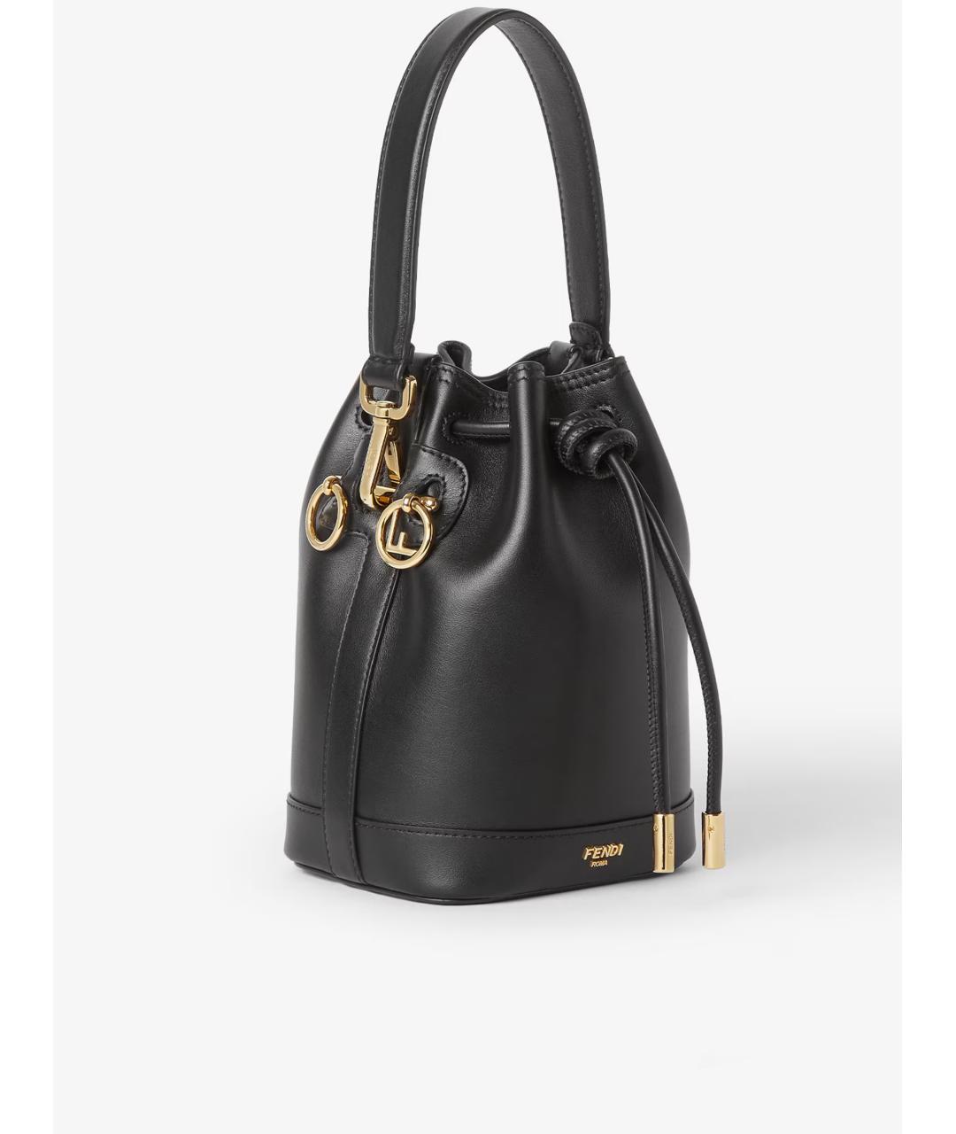 FENDI Черная кожаная сумка с короткими ручками, фото 2