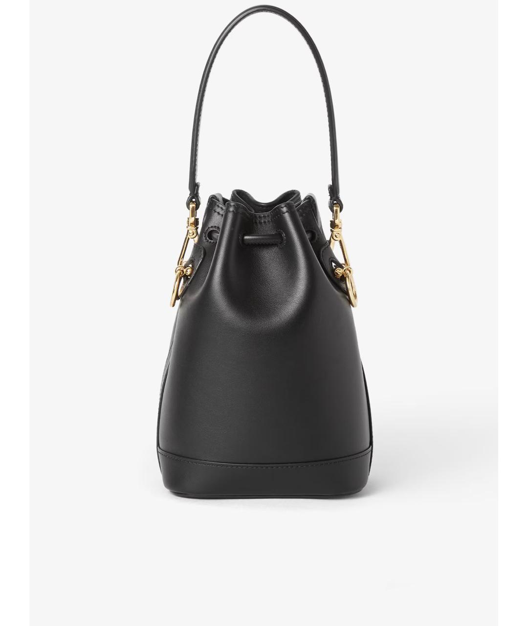 FENDI Черная кожаная сумка с короткими ручками, фото 3