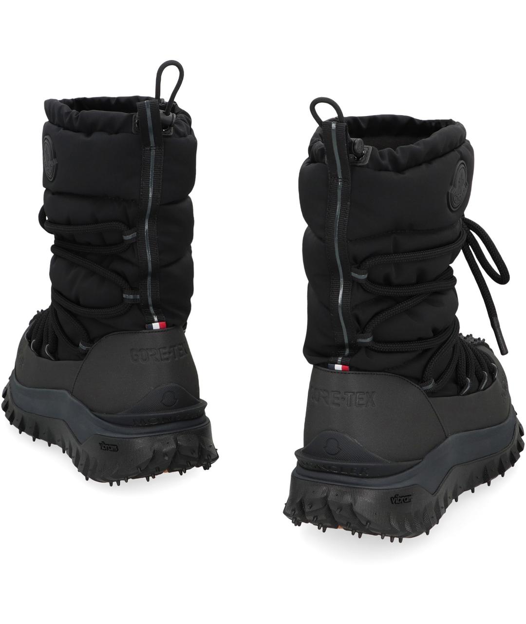 MONCLER Черные синтетические высокие ботинки, фото 4