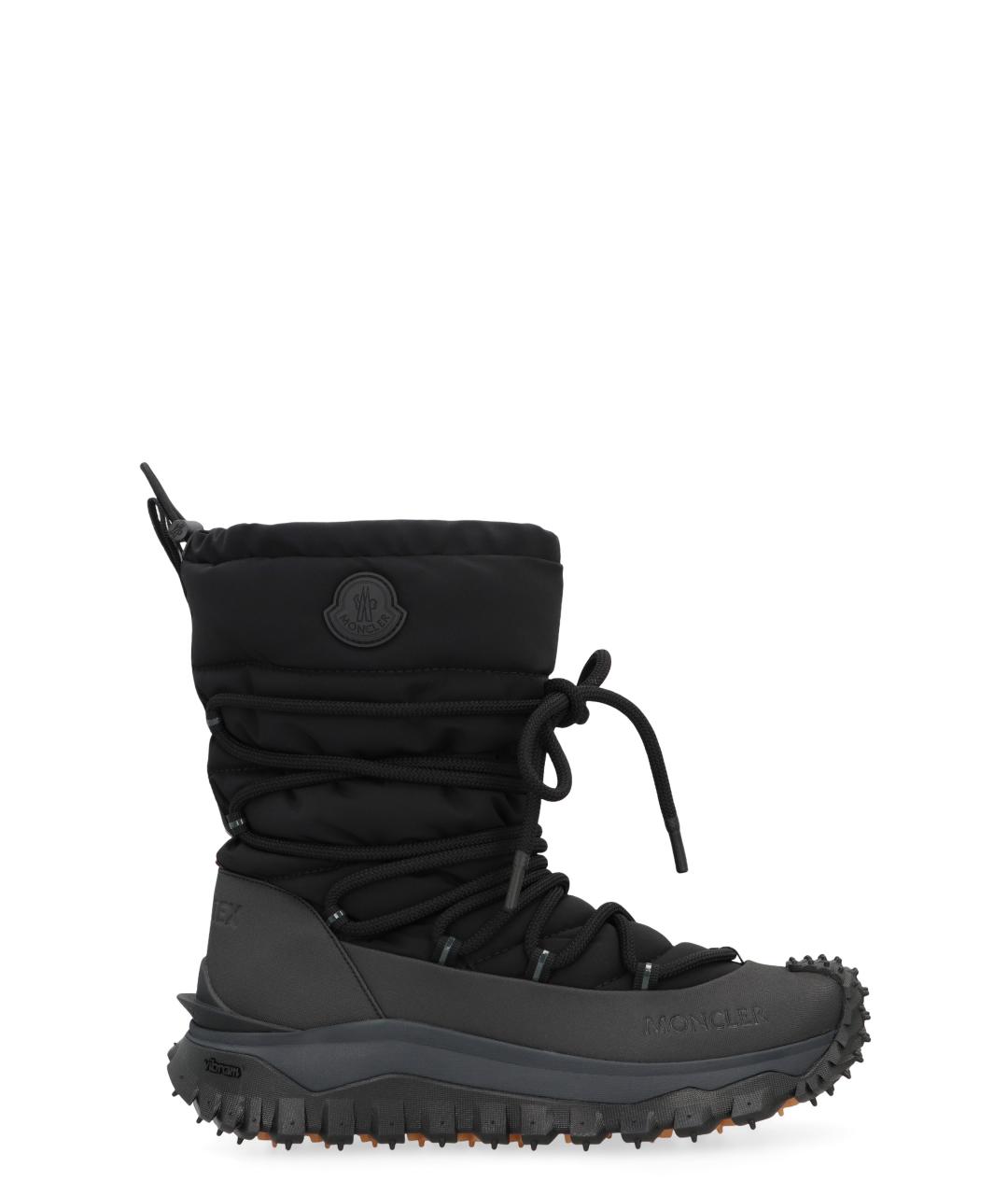 MONCLER Черные синтетические высокие ботинки, фото 1