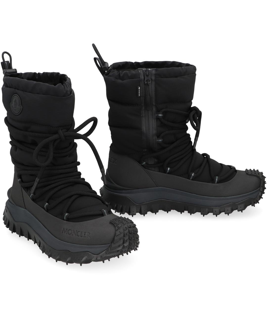 MONCLER Черные синтетические высокие ботинки, фото 3