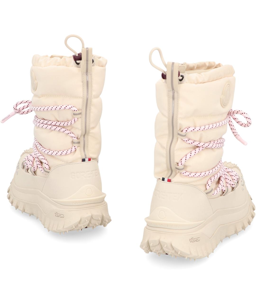 MONCLER Бежевые синтетические ботинки, фото 4