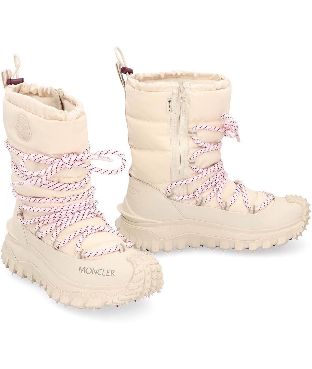 MONCLER Бежевые синтетические ботинки, фото 3