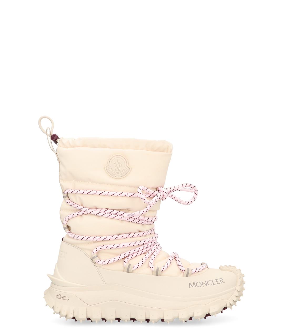 MONCLER Бежевые синтетические ботинки, фото 1