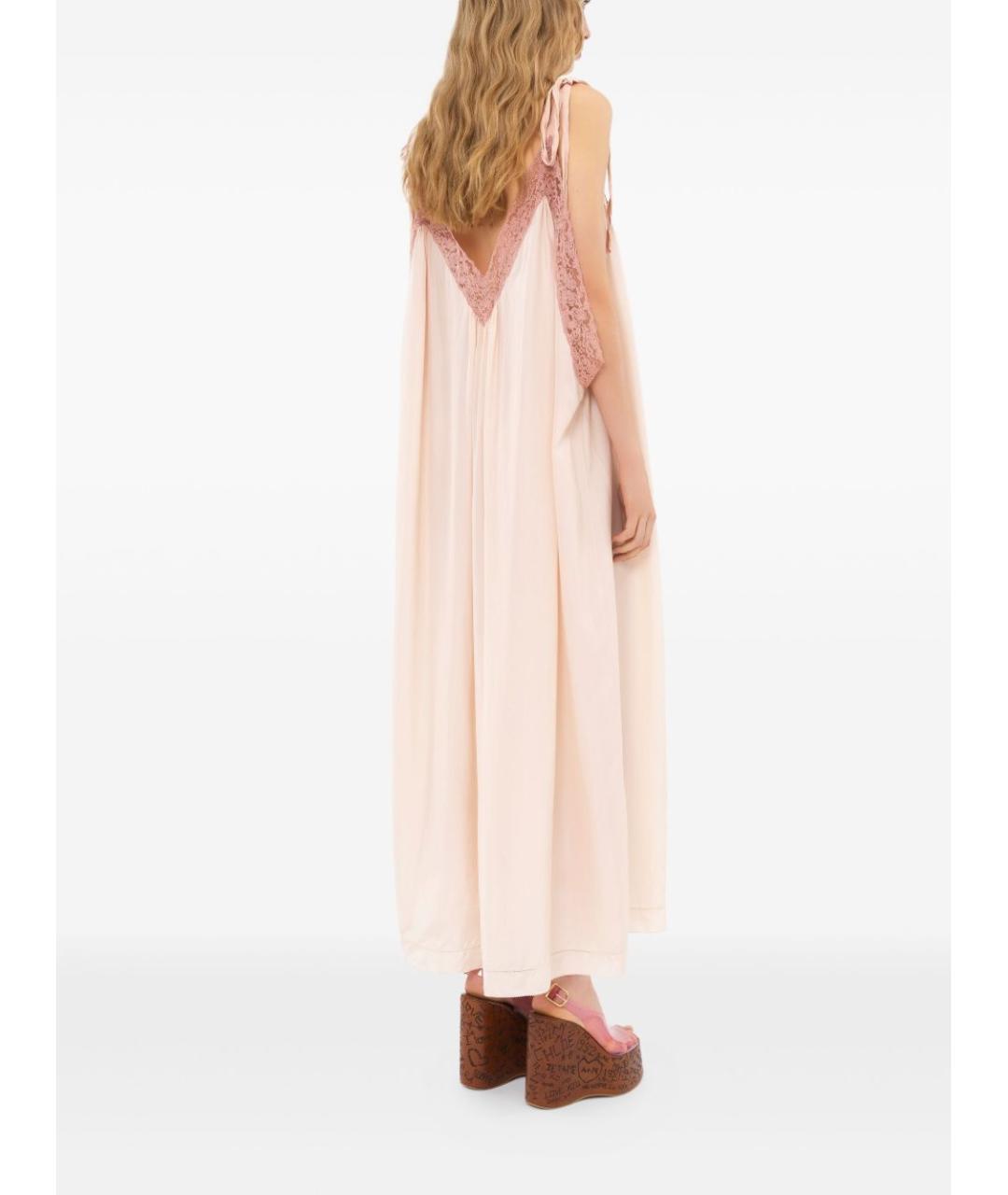 CHLOE Розовое шелковое повседневное платье, фото 2