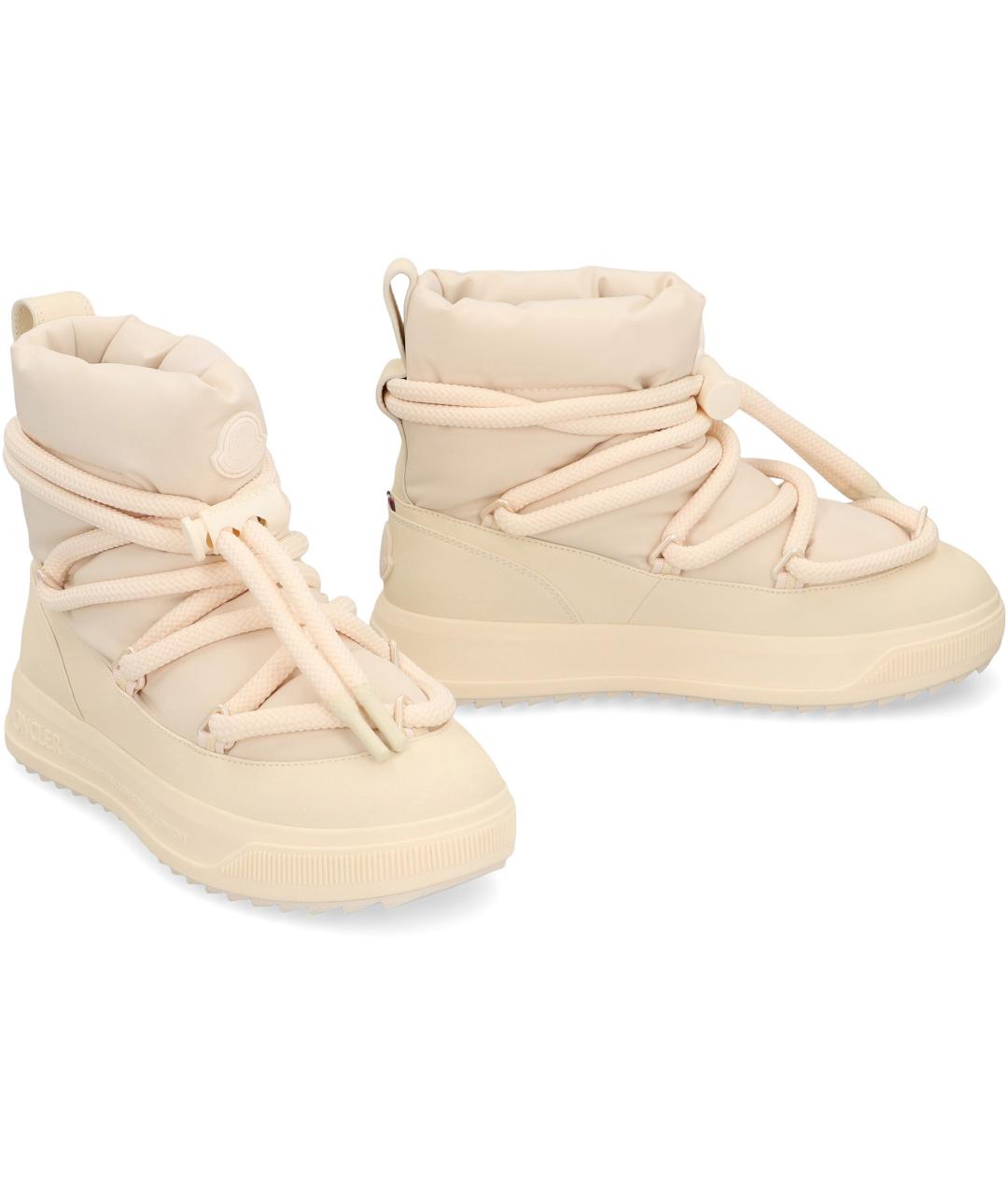 MONCLER Бежевые синтетические ботинки, фото 3
