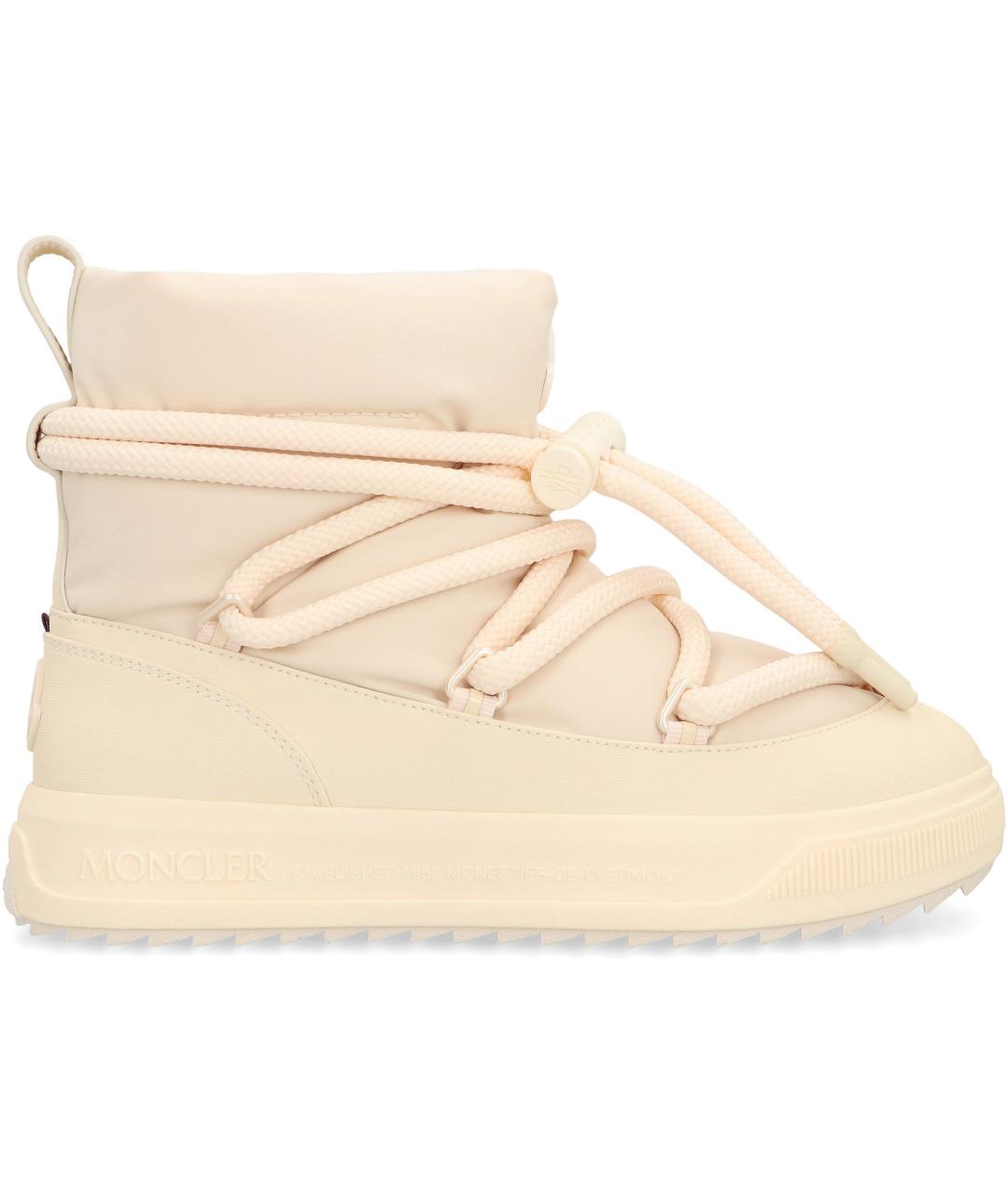 MONCLER Бежевые синтетические ботинки, фото 2
