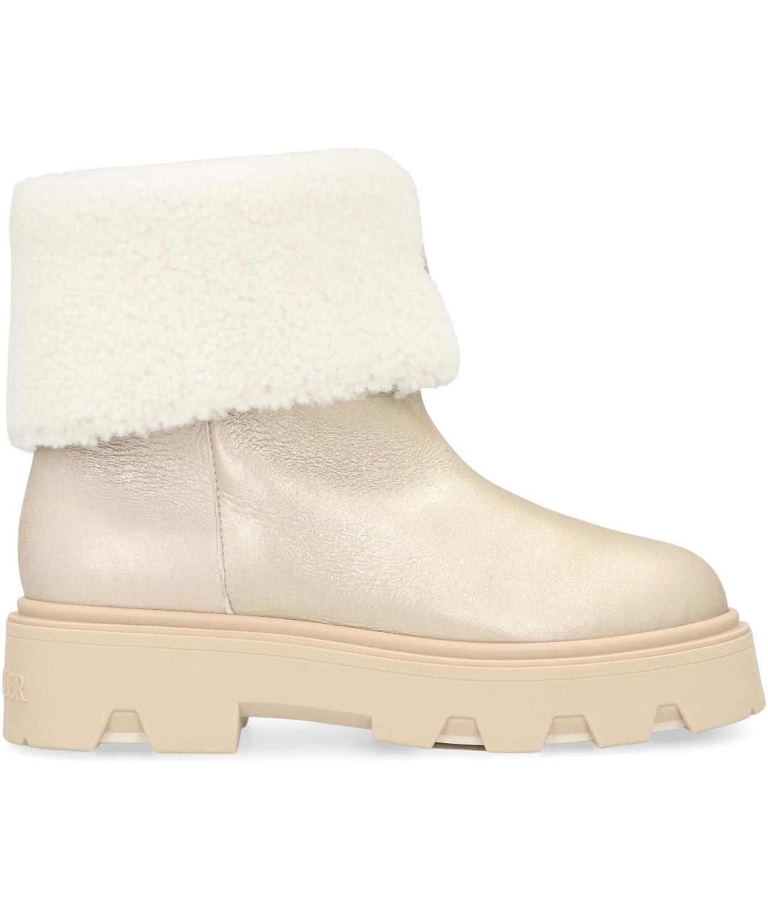 MONCLER Бежевые замшевые ботинки, фото 2