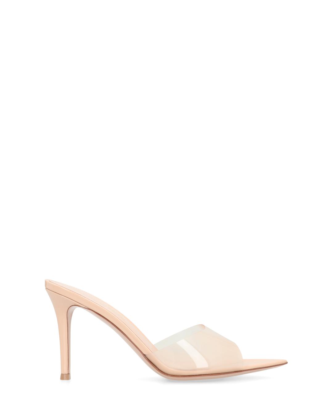 GIANVITO ROSSI Розовые кожаные мюли, фото 1