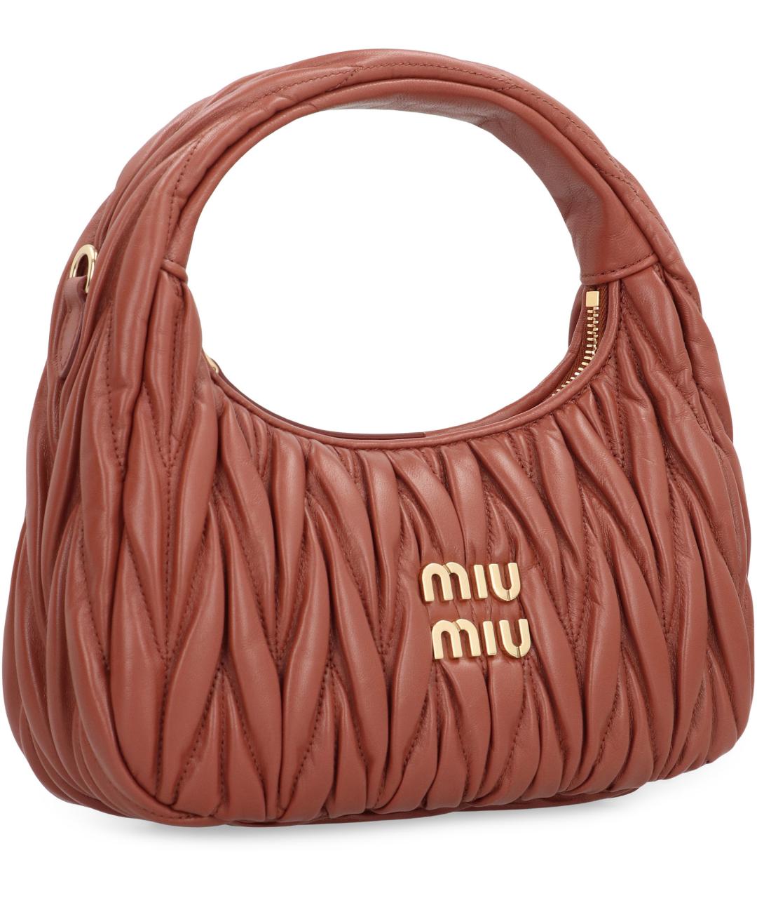 MIU MIU Кожаная сумка с короткими ручками, фото 3