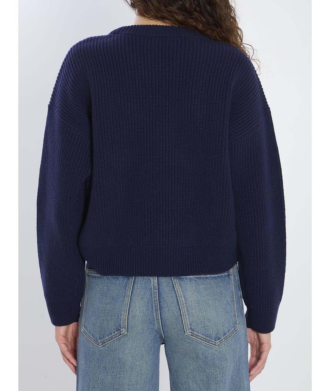 CELINE Синий шерстяной джемпер / свитер, фото 5