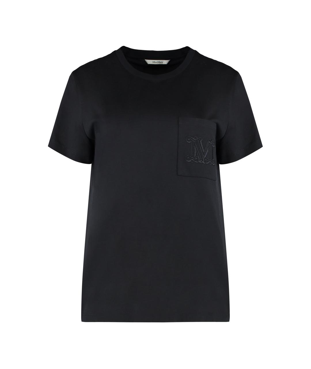 MAX MARA Черная хлопковая футболка, фото 1