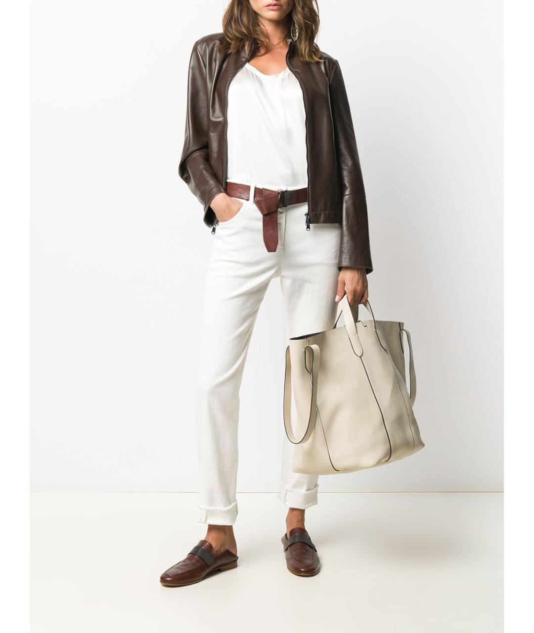 BRUNELLO CUCINELLI Белая шелковая майка, фото 2