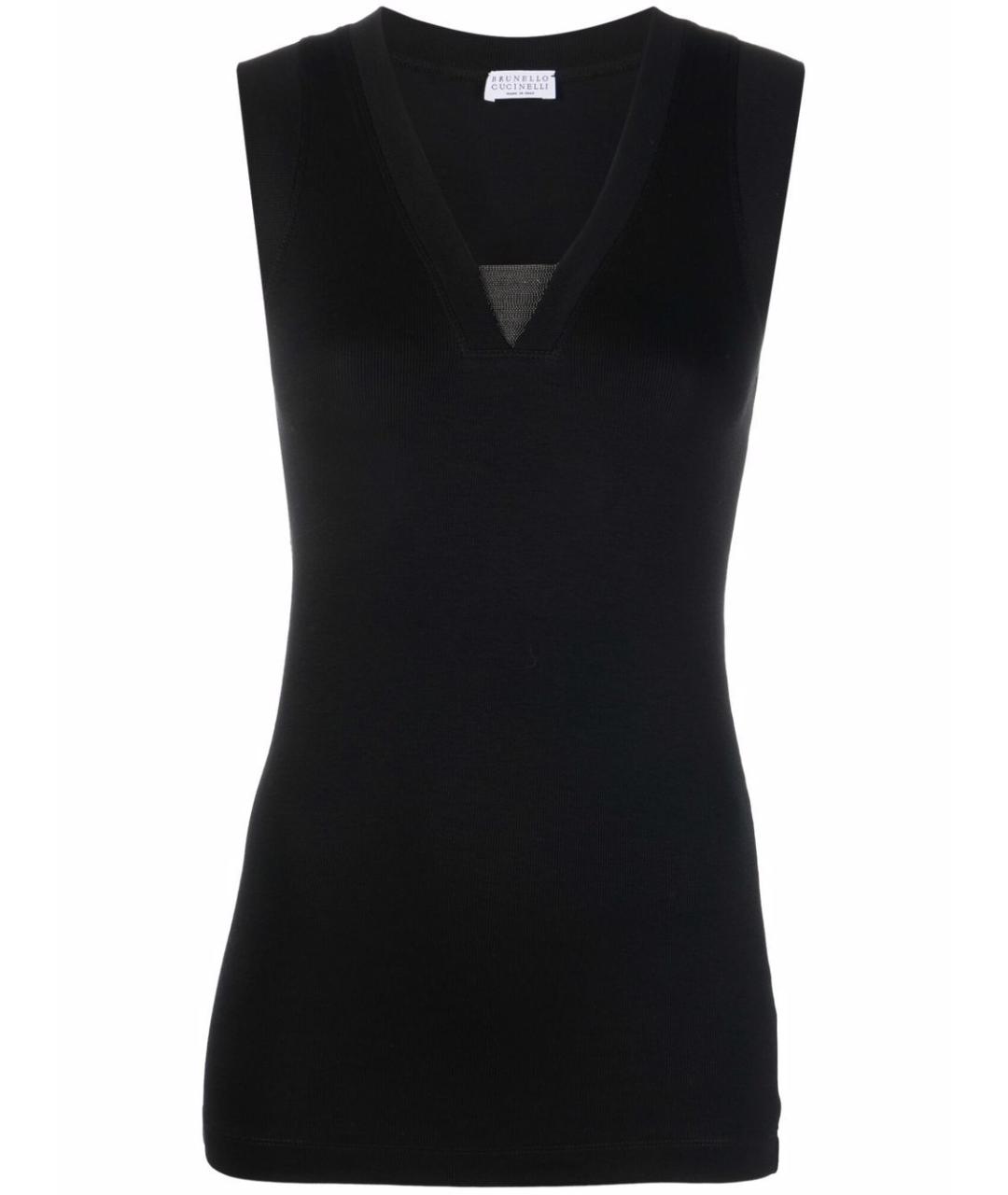 BRUNELLO CUCINELLI Черная хлопковая майка, фото 1