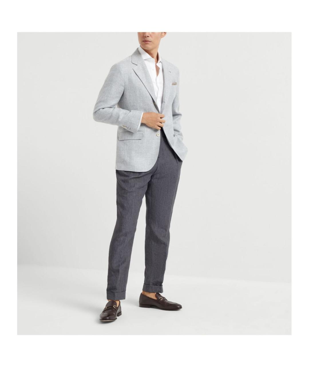 BRUNELLO CUCINELLI Белая льняная кэжуал рубашка, фото 2