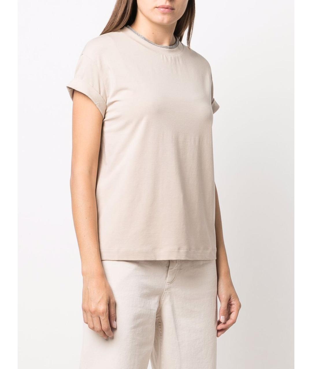 BRUNELLO CUCINELLI Розовая хлопковая футболка, фото 2