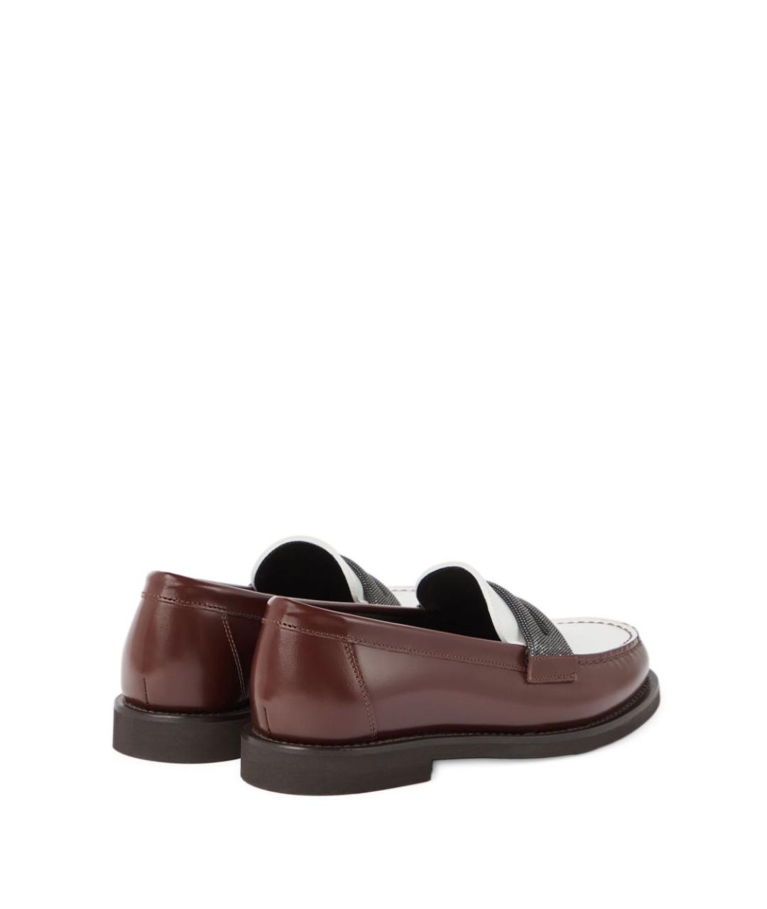 BRUNELLO CUCINELLI Коричневые кожаные лоферы, фото 4
