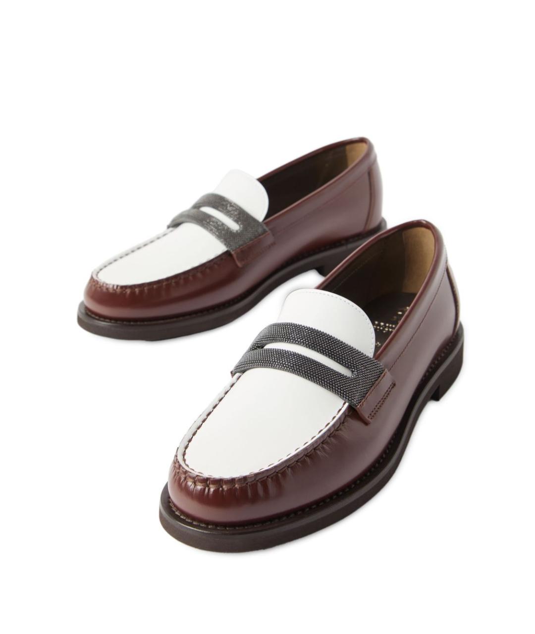 BRUNELLO CUCINELLI Коричневые кожаные лоферы, фото 3