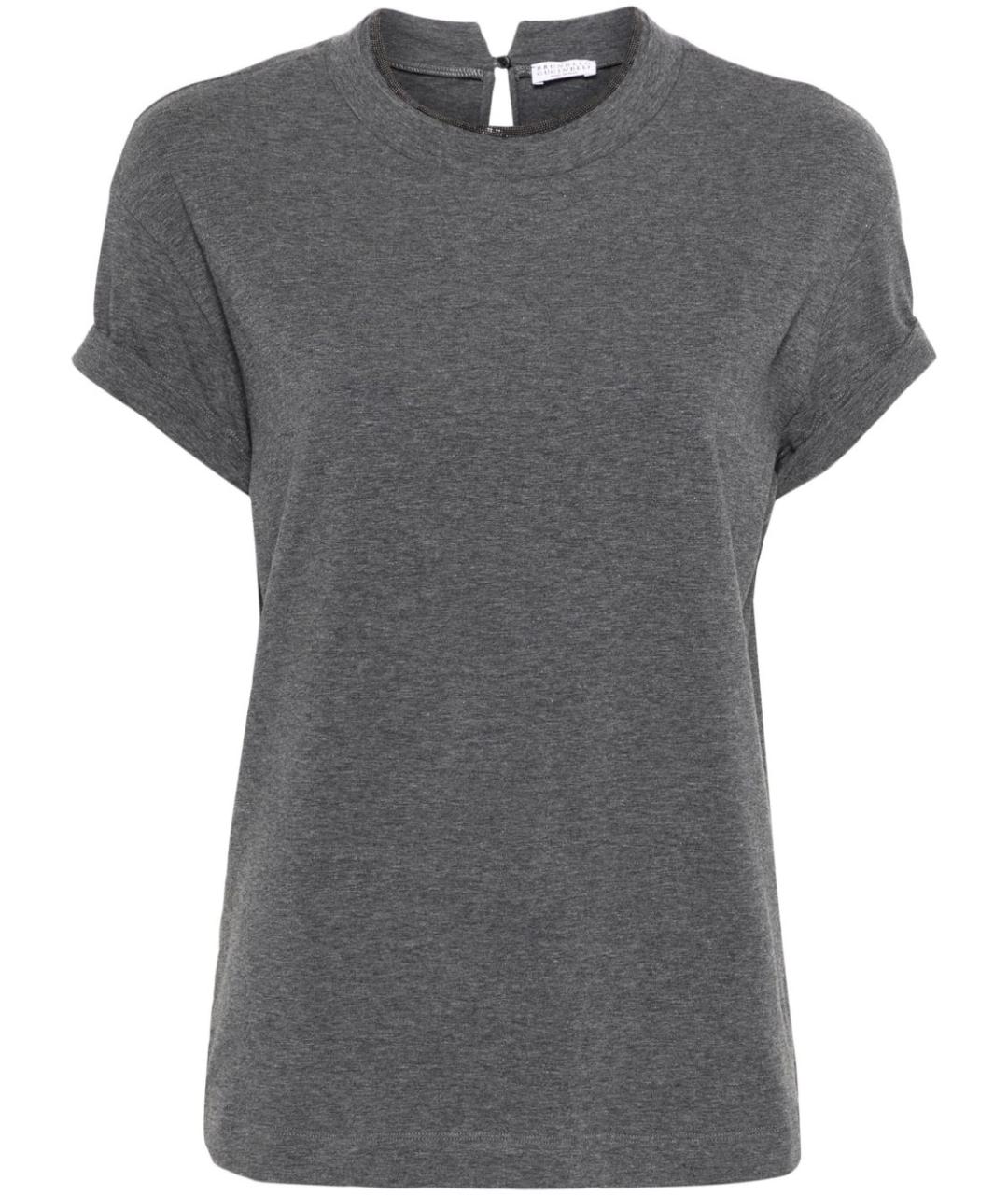 BRUNELLO CUCINELLI Серая хлопковая футболка, фото 1