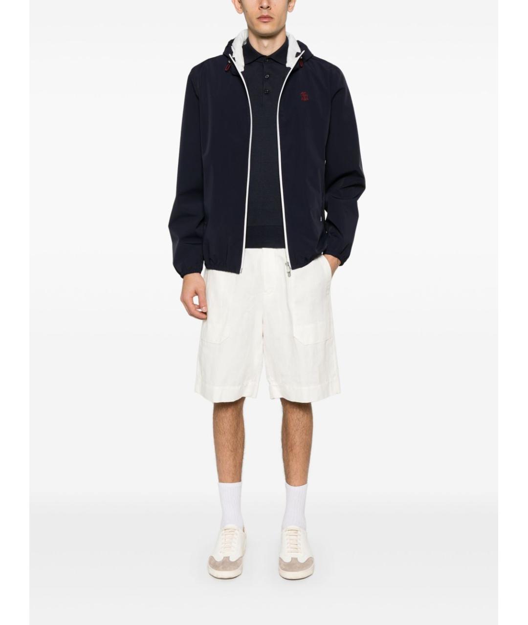 BRUNELLO CUCINELLI Темно-синяя полиамидовая куртка, фото 2