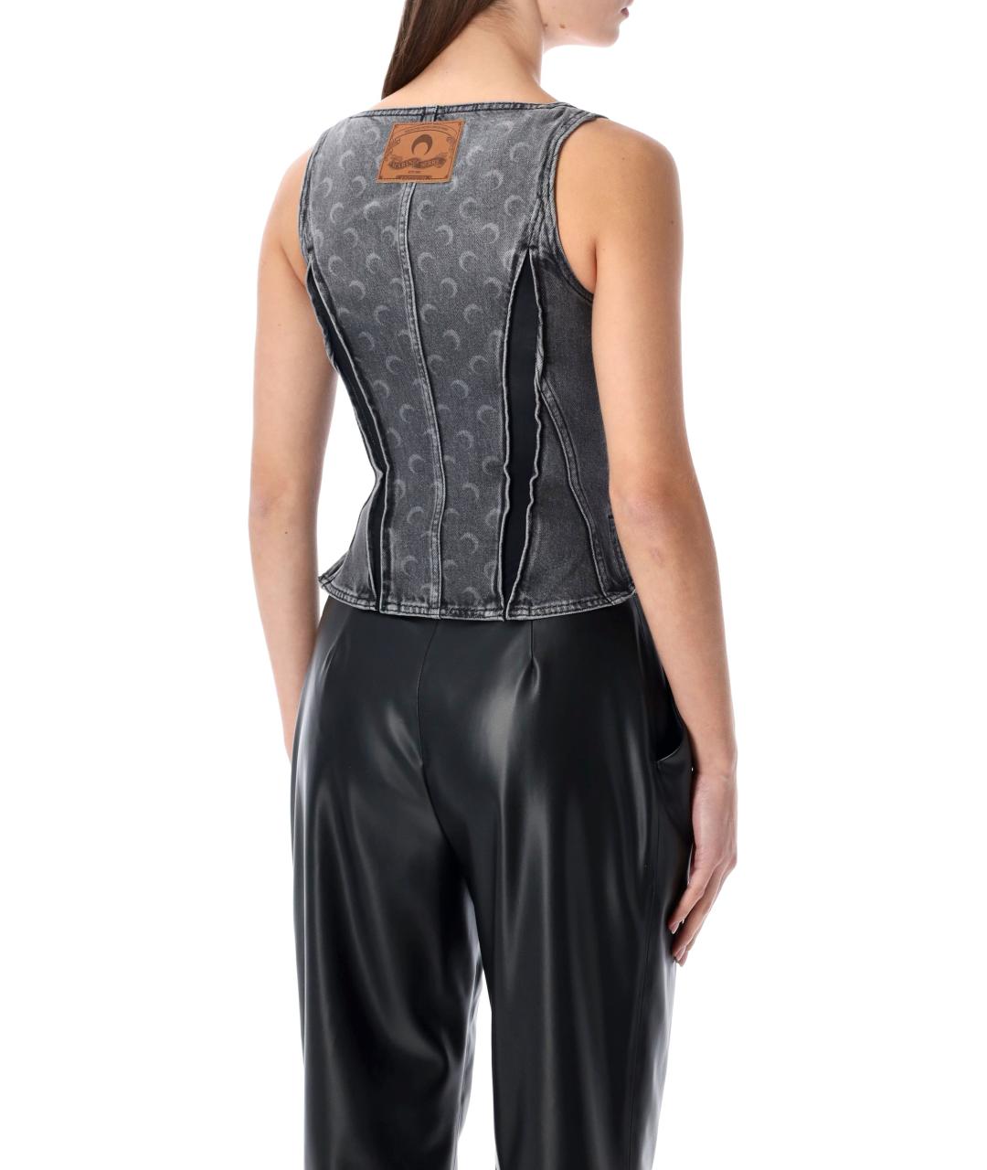 MARINE SERRE Серая хлопковая майка, фото 2