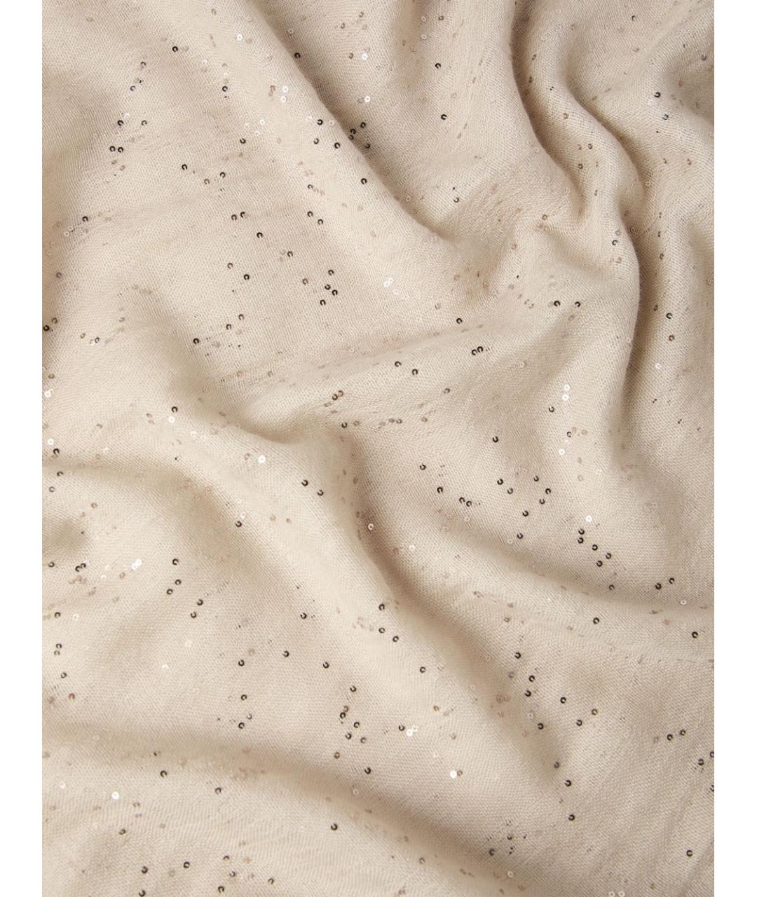 BRUNELLO CUCINELLI Бежевый кашемировый шарф, фото 5