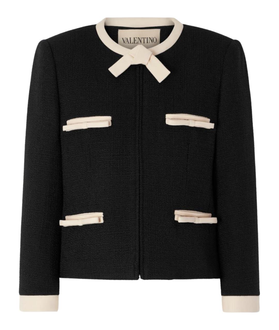 VALENTINO Черный шерстяной жакет/пиджак, фото 1