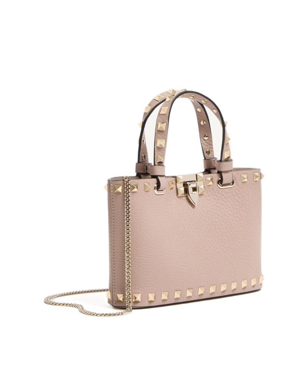 VALENTINO Розовая кожаная сумка с короткими ручками, фото 3