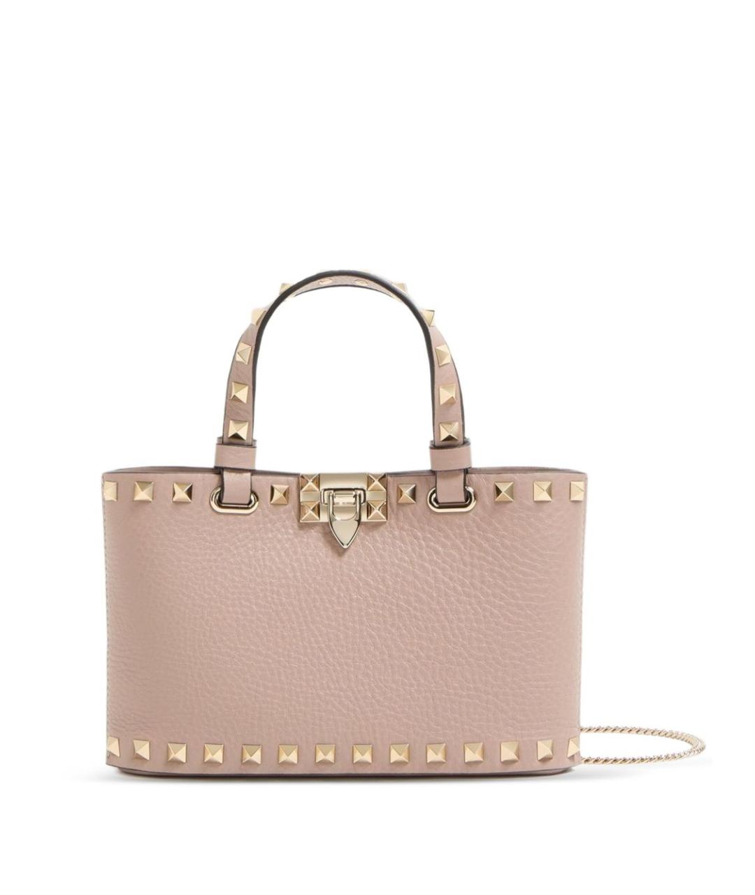 VALENTINO Розовая кожаная сумка с короткими ручками, фото 1