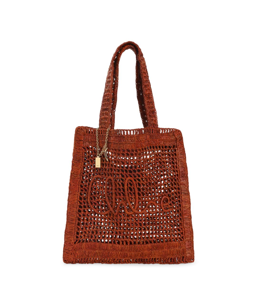 CHLOE Бордовая пелетеная сумка тоут, фото 1