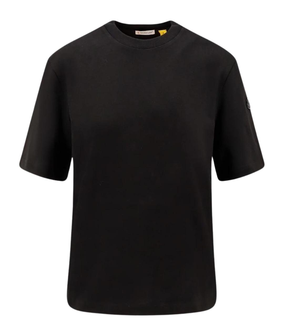 MONCLER Черная хлопковая футболка, фото 1