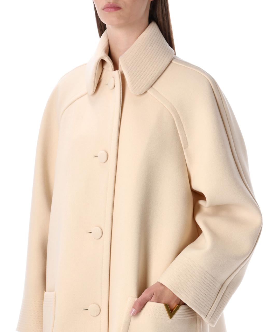 VALENTINO Бежевое шерстяное пальто, фото 4