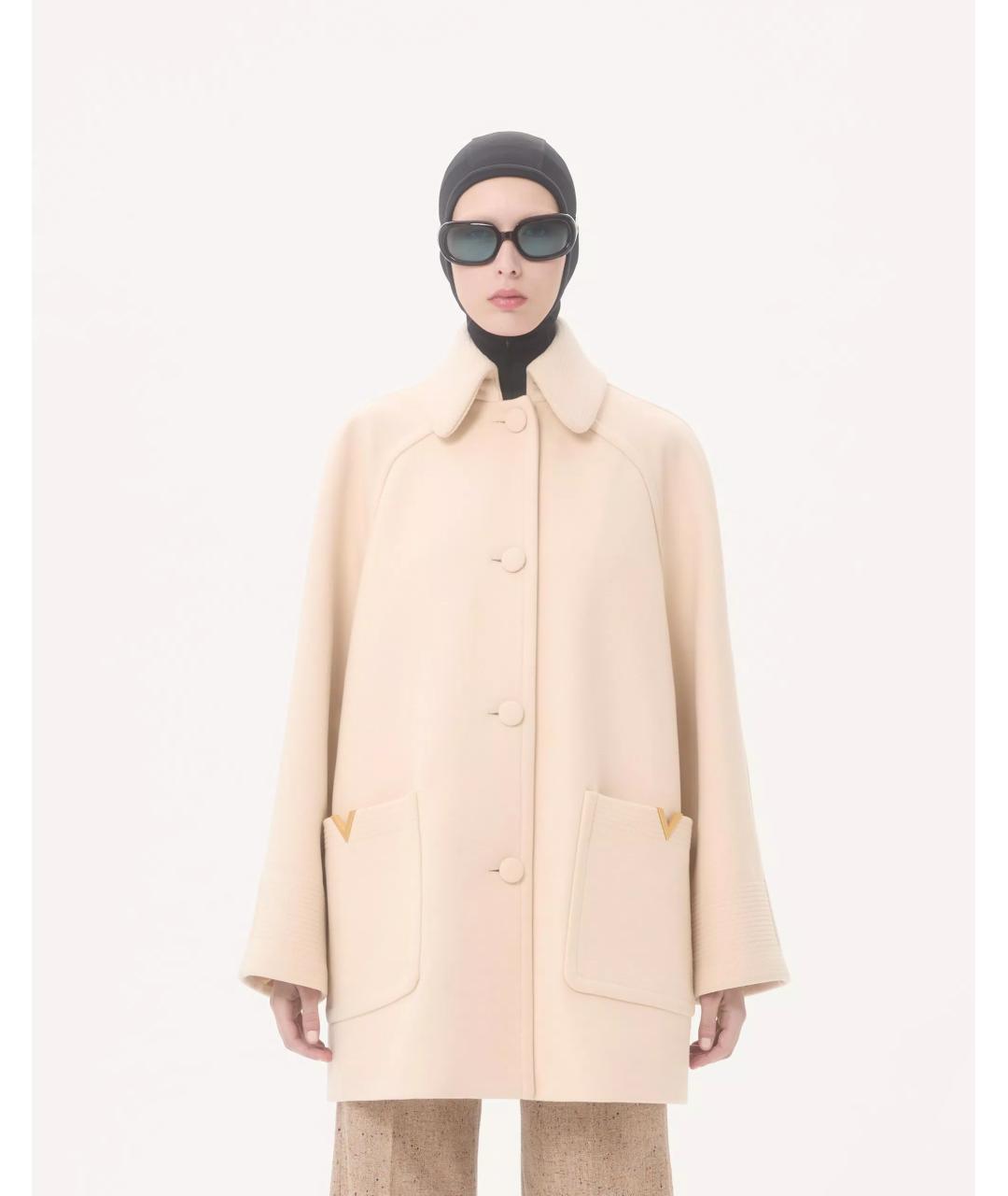 VALENTINO Бежевое шерстяное пальто, фото 5