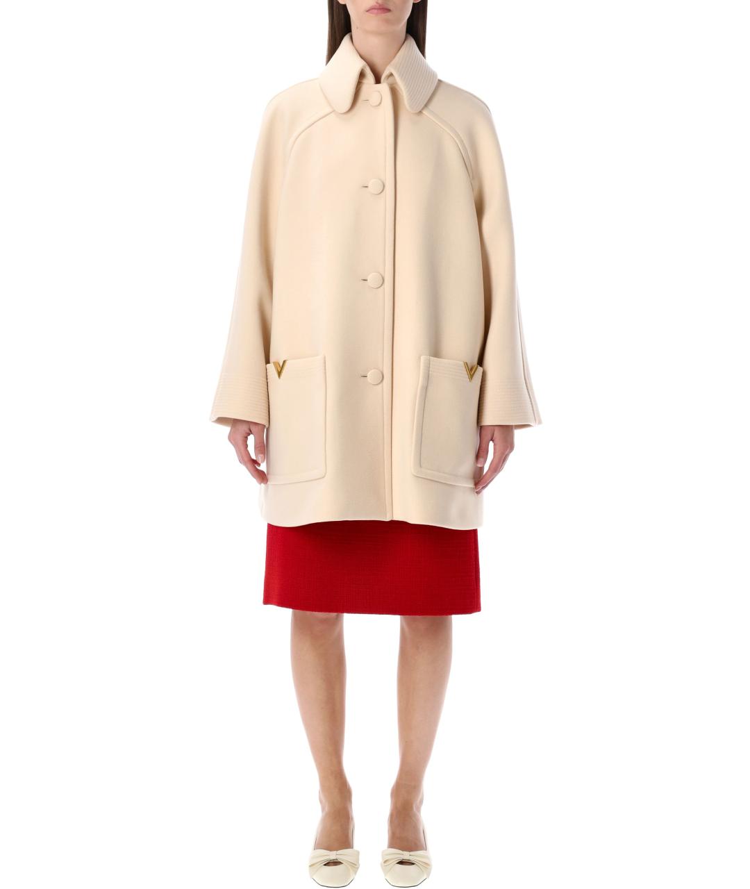 VALENTINO Бежевое шерстяное пальто, фото 2
