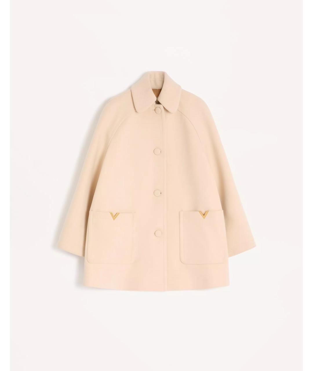 VALENTINO Бежевое шерстяное пальто, фото 9