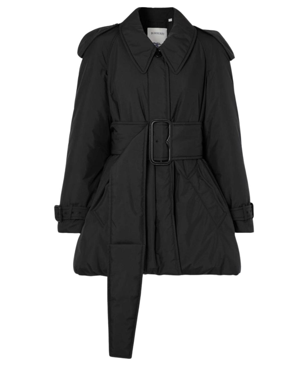 BURBERRY Черное полиэстеровое пальто, фото 1