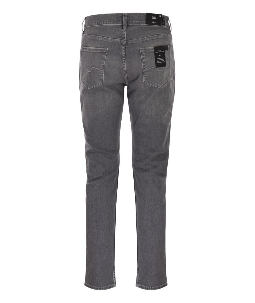 7 FOR ALL MANKIND Серые хлопковые джинсы скинни, фото 2