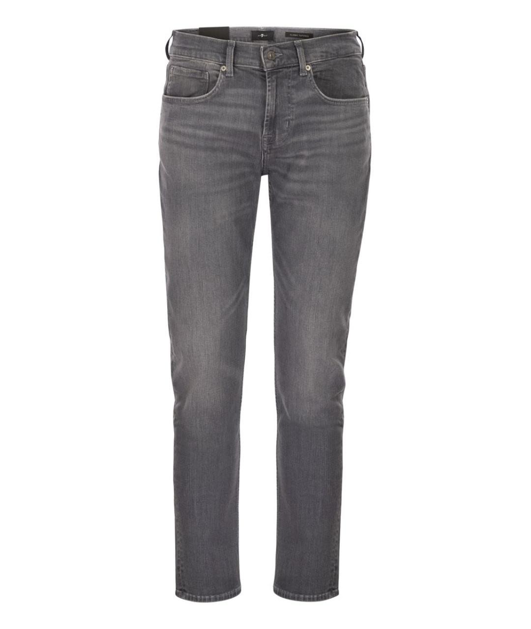 7 FOR ALL MANKIND Серые хлопковые джинсы скинни, фото 1