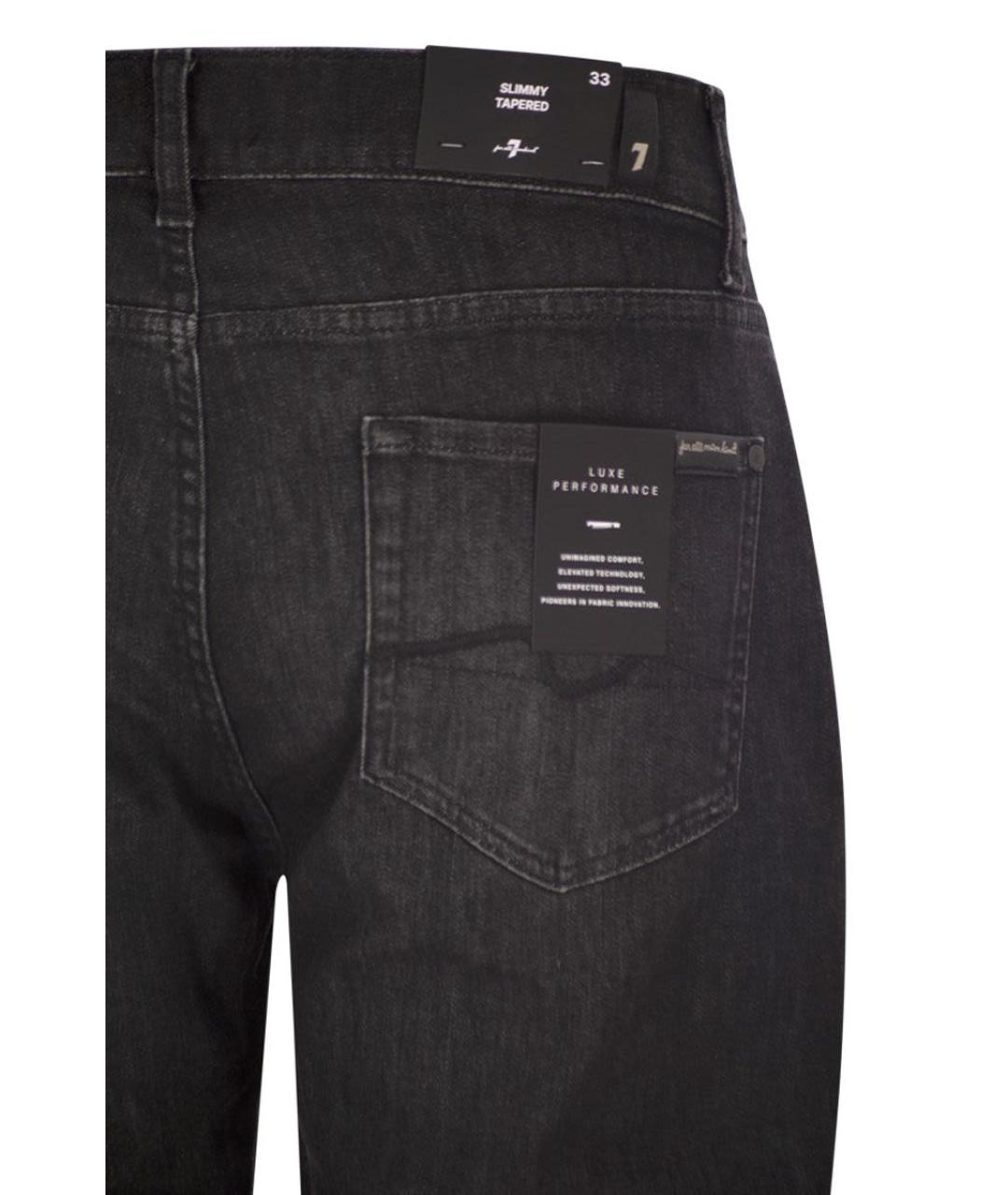7 FOR ALL MANKIND Черные хлопковые джинсы скинни, фото 4