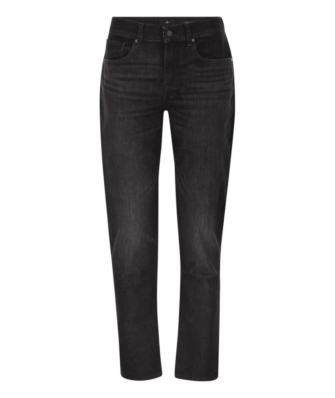 7 FOR ALL MANKIND Черные хлопковые джинсы скинни, фото 1