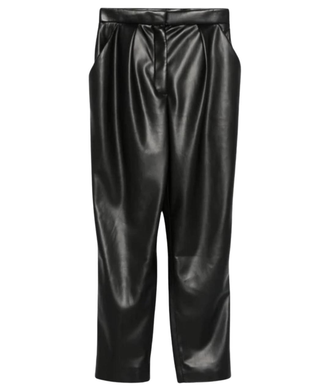 BALMAIN Черные полиэстеровые прямые брюки, фото 1