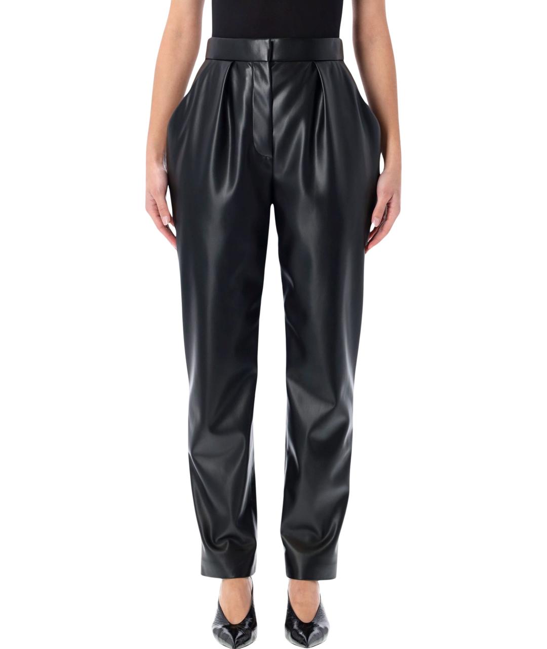 BALMAIN Черные полиэстеровые прямые брюки, фото 3